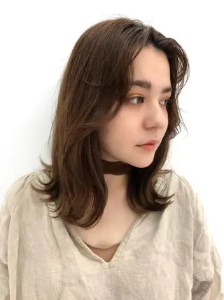 ミディアム カラー 💖美髪矯正💖 辻未侑のヘアスタイル