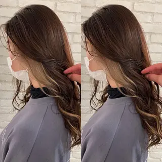 ミディアム カラー 縮毛/レイヤー 韓国/橋口のヘアスタイル