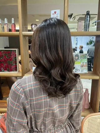 セミロング パーマ 韓国風パーマ/ヘア セット/店長みづきのヘアスタイル