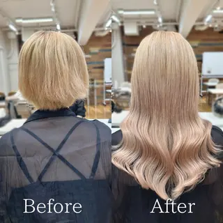 ロング まひろ エクステ／ハイトーンのヘアスタイル