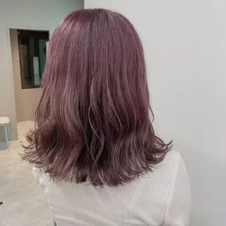 ミディアム ブリーチ✖️ 縮毛LANDのヘアスタイル