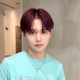 ミディアム カラー メンズ 岡田大志🇰🇷 中/韓メンズヘアのヘアスタイル