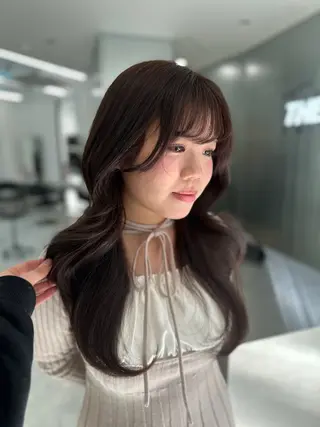 ロング カラー mina/暖色カラー 🥀韓国風カット🥀のヘアスタイル