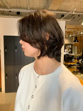 ショート カラー パーマ 朝ラクパーマ 透明感カラー横山大樹のヘアスタイル