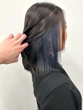 ミディアム カラー 小顔ボブ/お悩み解決 /ボブパーマ/とういのヘアスタイル