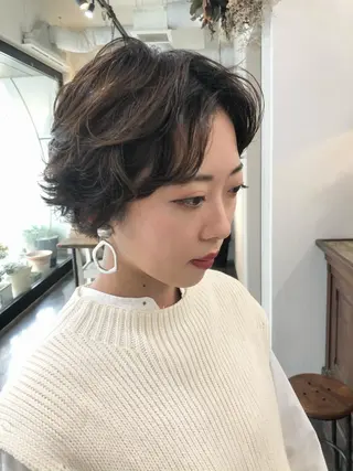 ショート パーマ 千葉 郁也のヘアスタイル