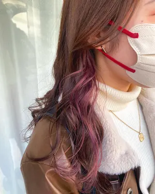 セミロング カラー グレージュ/透明感/ 韓国ヘア/RISAのヘアスタイル