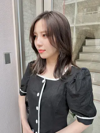 セミロング カラー 樫原裕二/レイヤー カット/透明感カラーのヘアスタイル