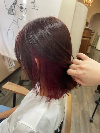 ミディアム 磧本 祐里恵のヘアスタイル