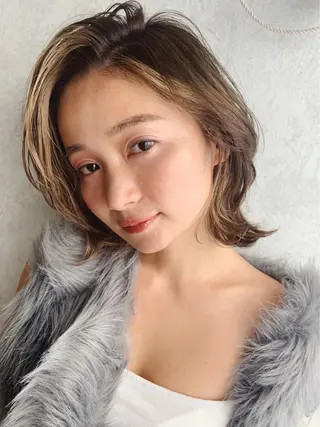 ミディアム カラー ショート/ボブ/ 心斎橋/宮脇美奈のヘアスタイル