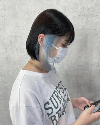 ショート カラー パーマ ヘアアレンジ 袴田 伊代のヘアスタイル