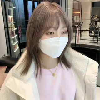 ミディアム カラー ハッシュカット/ハイ トーン/MANAMIのヘアスタイル