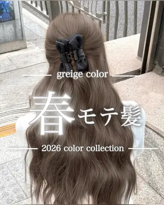 ロング カラー 透明感カラー グレージュ/あいのヘアスタイル