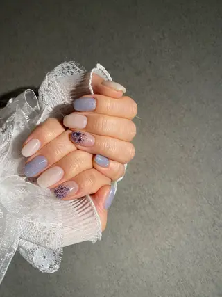 ネイル I-nailロング /ワンホン/キラキラのネイルデザイン