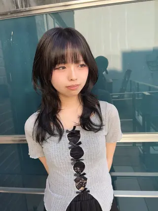 セミロング レイヤー/韓国/ ハッシュ/高田翼のヘアスタイル