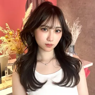 ロング カラー 山崎/ボブ縮毛矯正 レイヤー髪質改善のヘアスタイル