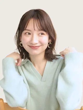 ミディアム ボブ/ぱつっとボブ/ 谷口 海星のヘアスタイル