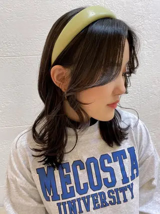 ミディアム カラー ヘアアレンジ マツエク・マツパ アイブロウ Noah's　Ark所属・透明感カラー🫧ヘア セット🫧松本菜月の眉毛・アイブロウイメージ