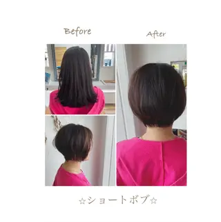 ショート カラー パーマ 美容室 ソンリエのヘアスタイル