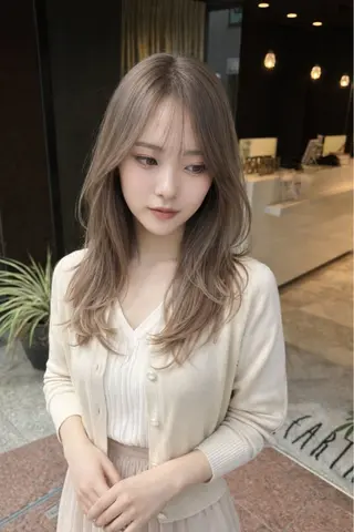 カラー 美髪矯正/髪質改善 /透明感ある艶カラーのヘアスタイル