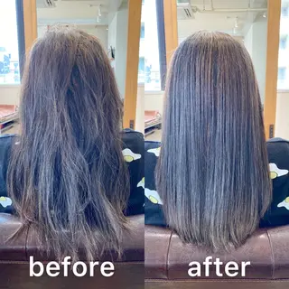 セミロング パーマ KIZU 髪質改善 オカルト怪談のヘアスタイル