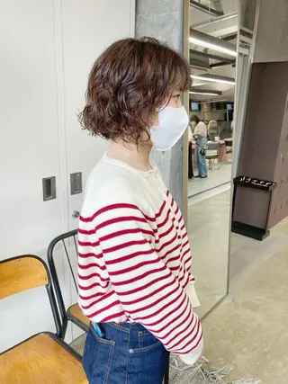 ミディアム カラー パーマ 小木曽智美 /ボブ/ショートのヘアスタイル