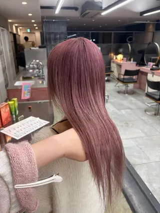 セミロング 鈴木瑛里／ブロンド ベージュ／男女のヘアスタイル