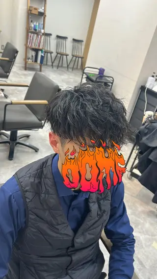 ショート パーマ メンズ DIECESHIBUYA.所属・メンズ似合わせ/ ビジネスヘア/比嘉のヘアスタイル