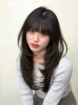 ロング 日韓レイヤー🇰🇷 透明感カラー/ナカネのヘアスタイル