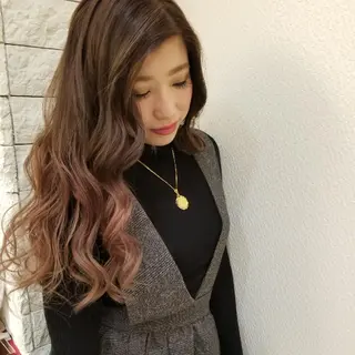 ロング カラー Le Lien カジのヘアスタイル