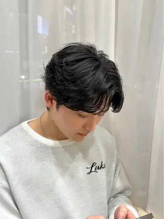 メンズ 曲がる縮毛/カルマパ ーマ/池袋/横村大全のヘアスタイル