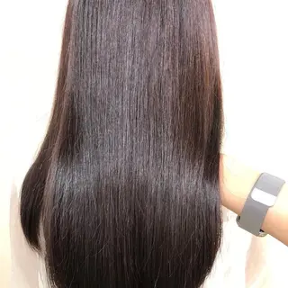 セミロング ブリーチ✖️ 縮毛LANDのヘアスタイル