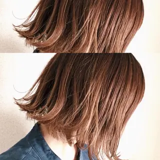 ミディアム カラー RINA🧤 デザインとボブのヘアスタイル