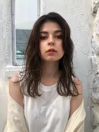 ミディアム 河原 亮のヘアスタイル