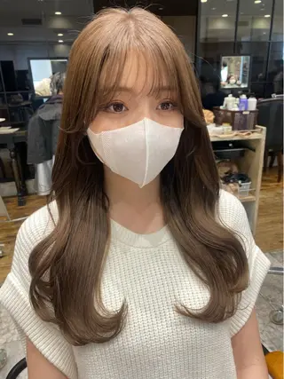ロング カラー 顔周り/くびれヘア 韓国ヘア💕風間るなのヘアスタイル