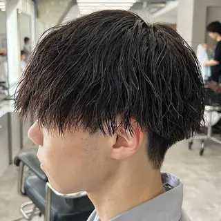 ショート パーマ メンズ メンズパーマ/波巻き 新潟/万代/夏芽🎀のヘアスタイル