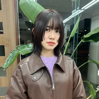 ミディアム ダブルカラー/韓国 ヘア/さわのあかねのヘアスタイル