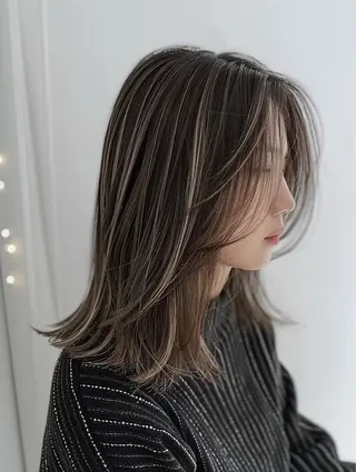 ミディアム 福本 聖海のヘアスタイル