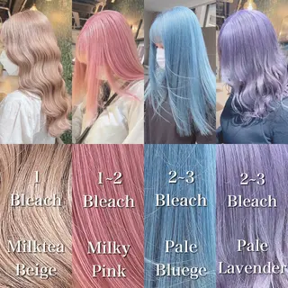 ミディアム カラー ケアブリーチ/エフェ クトブリーチ/天神のヘアスタイル