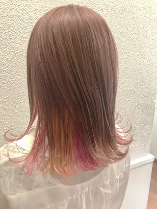 セミロング カラー 髪質改善/美髪矯 正ヤマモトハルキのヘアスタイル