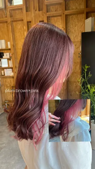 カラー まろみ暖色×ボブ ×chia🕯のヘアスタイル