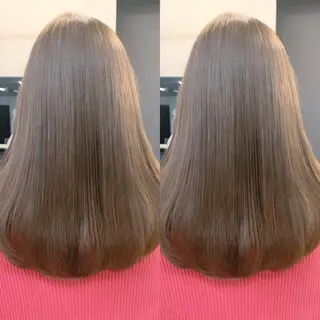 セミロング カラー 透明感/オリーブ/ グレージュ/YUKAのヘアスタイル