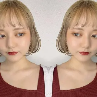 ミディアム ヘアアレンジ カラー 竹内啓太 ボブのヘアスタイル