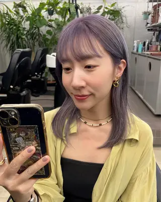 ミディアム カラー ダブルカラー/ ケアブリーチ/クニトのヘアスタイル