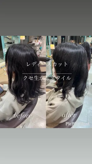 セミロング 大人女性ぼかし メンズ強化🦙平作のヘアスタイル