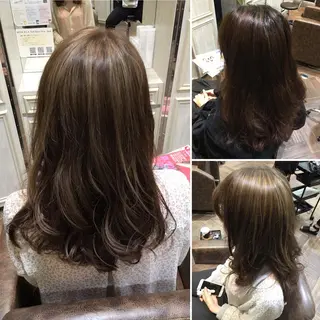 セミロング カラー パーマ 髪質改善/ 艶髪カラー/益田直幸のヘアスタイル