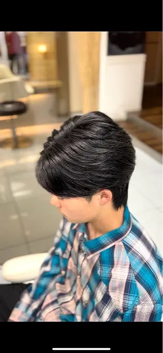 ミディアム パーマ メンズ 🔮メンズ縮毛矯正 毛流れパーマ💎竹永のヘアスタイル