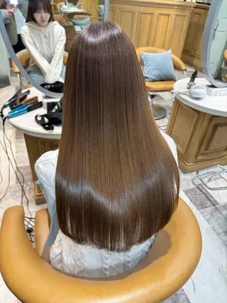 ミディアム カラー 木屋元一/透明感 /前髪/韓国ヘアのヘアスタイル