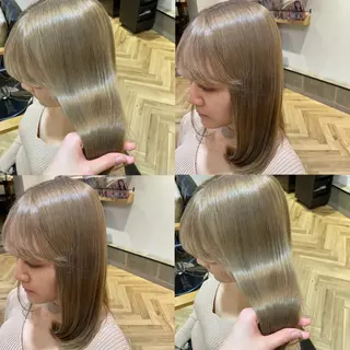 セミロング カラー 艶カラー/韓国顔周り 🎀mamiのヘアスタイル