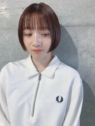 ショート カラー ボブパーマコテ巻き風 パーマNo1深江秀平のヘアスタイル
